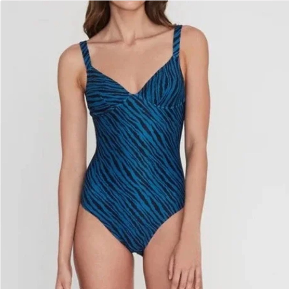 FAITHFULL The Brand Bettina Animal Print One Piece Swimsuit large